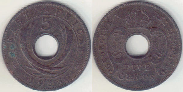 1933 East Africa 5 Cents A003994